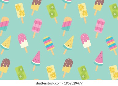 seamless pattern with popsicles for banners, cards, flyers, social media wallpapers, etc.