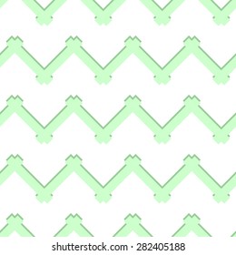 Seamless pattern with popular vintage zigzag chevron green on a white background. Vector illustration. Editable can be used for web page backgrounds, pattern fills