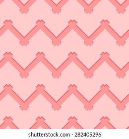 Seamless pattern with popular vintage zigzag coral colored background. Vector illustration. Editable can be used for web page backgrounds, pattern fills