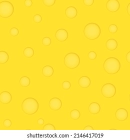 Patrón sin foco de fondo de queso poroso. Círculo como una burbuja de queso.