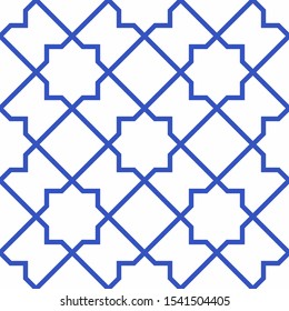 Seamless pattern with Portuguese tiles. Vector illustration. Portuguese vector tiles pattern. Talavera pattern. Azulejos portugal. Turkish ornament. Moroccan tile mosaic. Spanish porcelain.