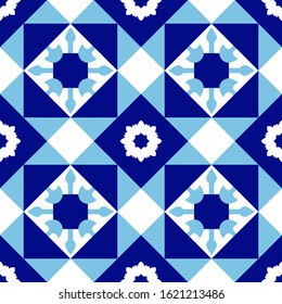 Seamless pattern with Portuguese tiles. Vector illustration. Portuguese vector tiles pattern. Talavera pattern. Azulejos portugal. Turkish ornament. Moroccan tile mosaic. Spanish porcelain.