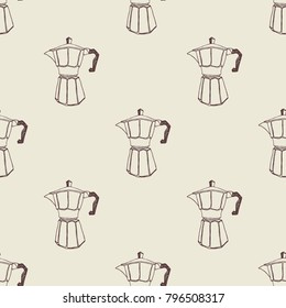 seamless pattern with pot of coffee