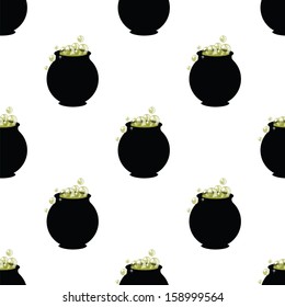 seamless pattern with pot on halloween