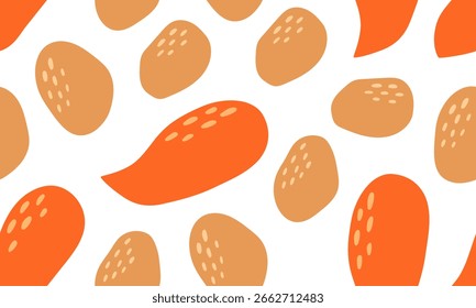 Patrón sin fisuras con patata y batata. Fondo vegetal. Comida vegetariana saludable. Ilustración vectorial plana dibujada a mano