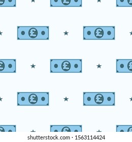 seamless pattern with Pound paper currency icon vector.