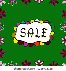 Seamless pattern. Premium handmade vector lettering and calligraphy phrase for social media,invitation, greeting card, banners and posters. Illustration in green, white colors. Vector. Sale.