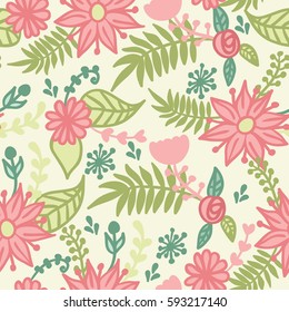 seamless pattern with pretty bouquets of flowers