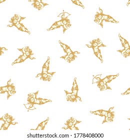Seamless pattern of pretty Cupid,
