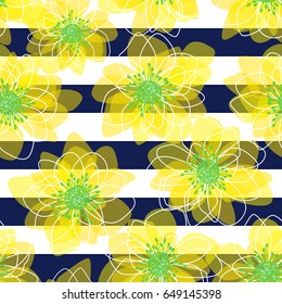 A seamless pattern of pretty flowers