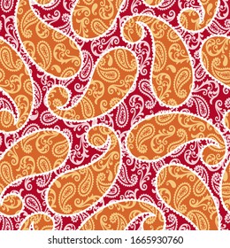 Seamless pattern of a pretty paisley design,