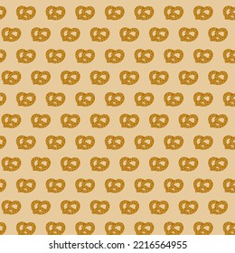 Seamless pattern with pretzels with salt, Seamless background with pretzels