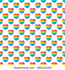Patrón sin inconvenientes Orgullo LGBT vector cardíaco. Símbolo de amor del concepto de lesbiana gay bisexual transgénero.