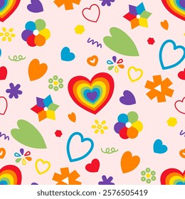 Seamless pattern Pride Month LGBTQ+