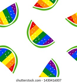 Seamless Pattern Pride Theme, Pride Watermelon Design, Cute Gay Pride Pattern