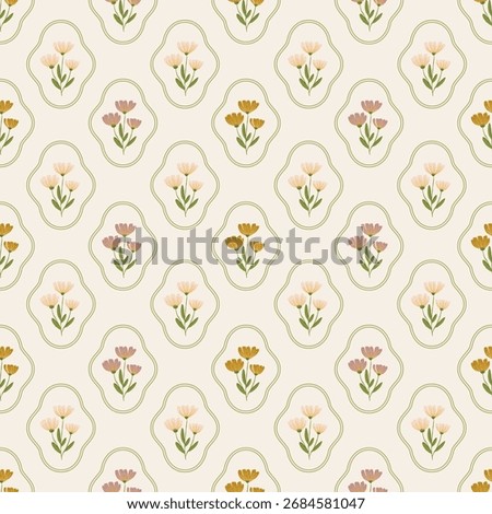 Seamless pattern print, autumn cozy rustic digital paper, fabric print, vector background. 