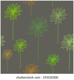 seamless pattern print of dandelions flower