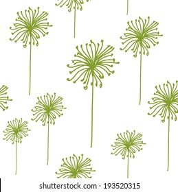 seamless pattern print of dandelions flower