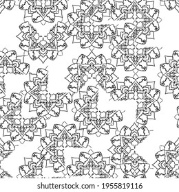 impresión de patrones sin fisuras para tela. diseño de papel envolvente. abstracción en blanco y negro. mandala, patrones indios. fondo de pantalla. vectores 10