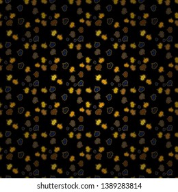 Seamless pattern Print. Flat elements. Design. Nice fabric pattern. Doodles black, yellow and brown on colors. Vector.
