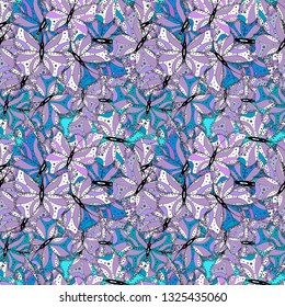 Seamless pattern Print. Nice fabric pattern. Design. Vector. Flat elements. Doodles blue, neutral and white on colors.