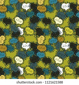 Seamless pattern Print. Tender fabric pattern. Raster. Doodles black, white and pink on colors. Flat elements. Design.