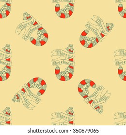 Seamless pattern for print textile design or paper wrapping.Candy Cane