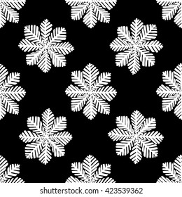 Seamless pattern for print textile design or paper wrapping.Merry Christmas doodles with Snowflake