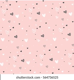 Seamless Pattern for print. Valentine's day. Vector hand drawn illustration. Heart