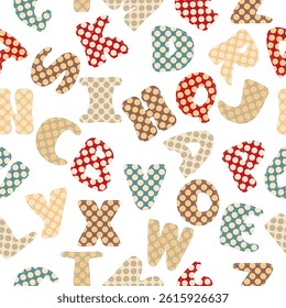 Seamless pattern print wallpapaer background with letters alphabet mix for textile, pack, paper etc 