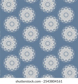 Seamless pattern print wallpaper with snowflakes winter season Christmas and New Year background 