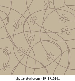 Seamless pattern for printing onto fabric or paper. Art line.