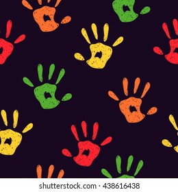 seamless pattern prints of the fingers. hand draw