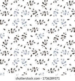 seamless pattern prints leaves, color brown gray