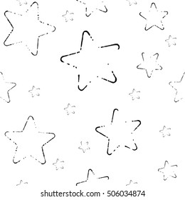 seamless pattern, prints of the stars in a chaotic manner