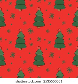 Patrón sin fisuras de productos para el año nuevo y el árbol de Navidad. Una ilustración dibujada a mano.