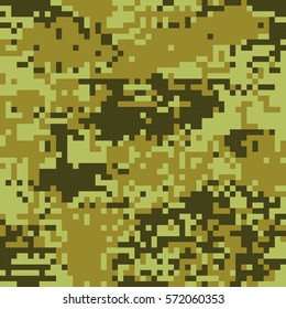 seamless pattern Protective camouflage  brown coloration pixel .vector illustration