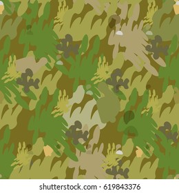 seamless pattern Protective camouflage  coloration brown  vector illustration