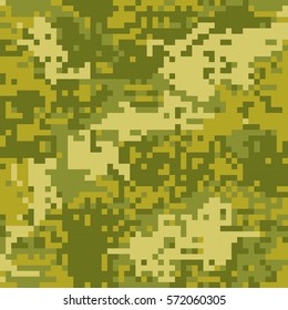 seamless pattern Protective camouflage green coloration pixel .vector illustration