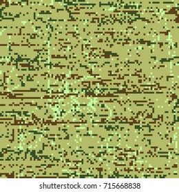 seamless pattern Protective camouflage green small coloration pixel fatherland  .vector illustration