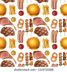 Patrón transparente de la ilustración de proteína alimentaria