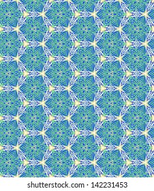 Seamless Pattern Psychedelic Groovy Peace Notebook Doodle Design- Hand-Drawn Vector Illustration Background