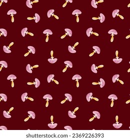 Patrón sin foco con hongos psicodélicos. Papel de fondo agaric de la mosca mágica. Diseño para imprenta, textil, tela, moda, interior, papel envolvente. Ilustración del vector