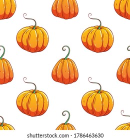 seamless pattern of pumpkin with colorful sketchy style