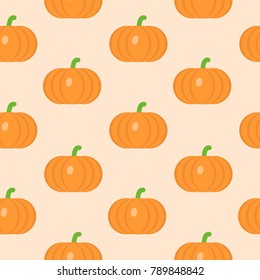 Seamless pattern with pumpkin in flat style.Vector illustration