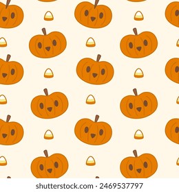 Patrón sin fisuras con calabaza halloween