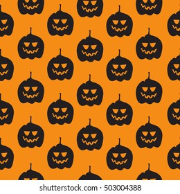 Seamless pattern with pumpkin. Halloween background .