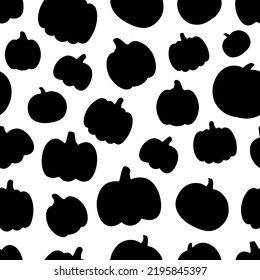 Seamless pattern pumpkin Halloween silhouette vector illustration