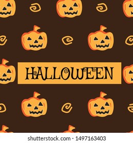 seamless pattern pumpkin halloween vector background