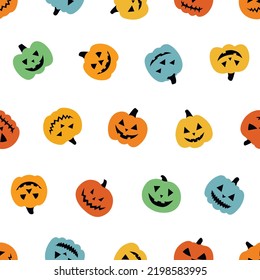 Seamless pattern pumpkin Halloween vector illustration